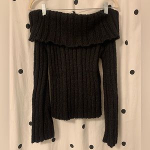 H&M Womens Small Off the Shoulder black sweater
